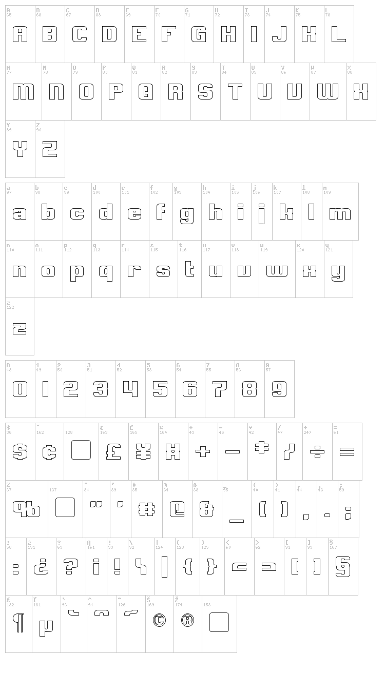 Clark font map
